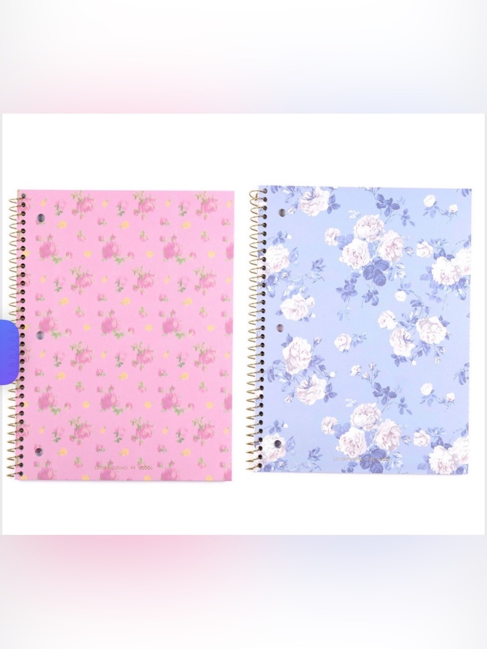 LoveShackFancy Pink and Blue SET of Floral Spiral Notebooks
